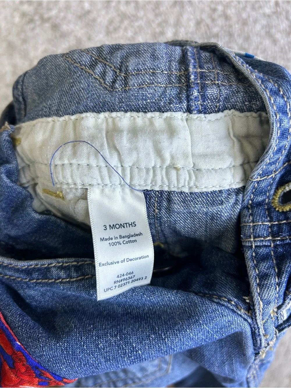 3 Month Baby Whale Patch Denim Overalls One-Piece - OshKosh